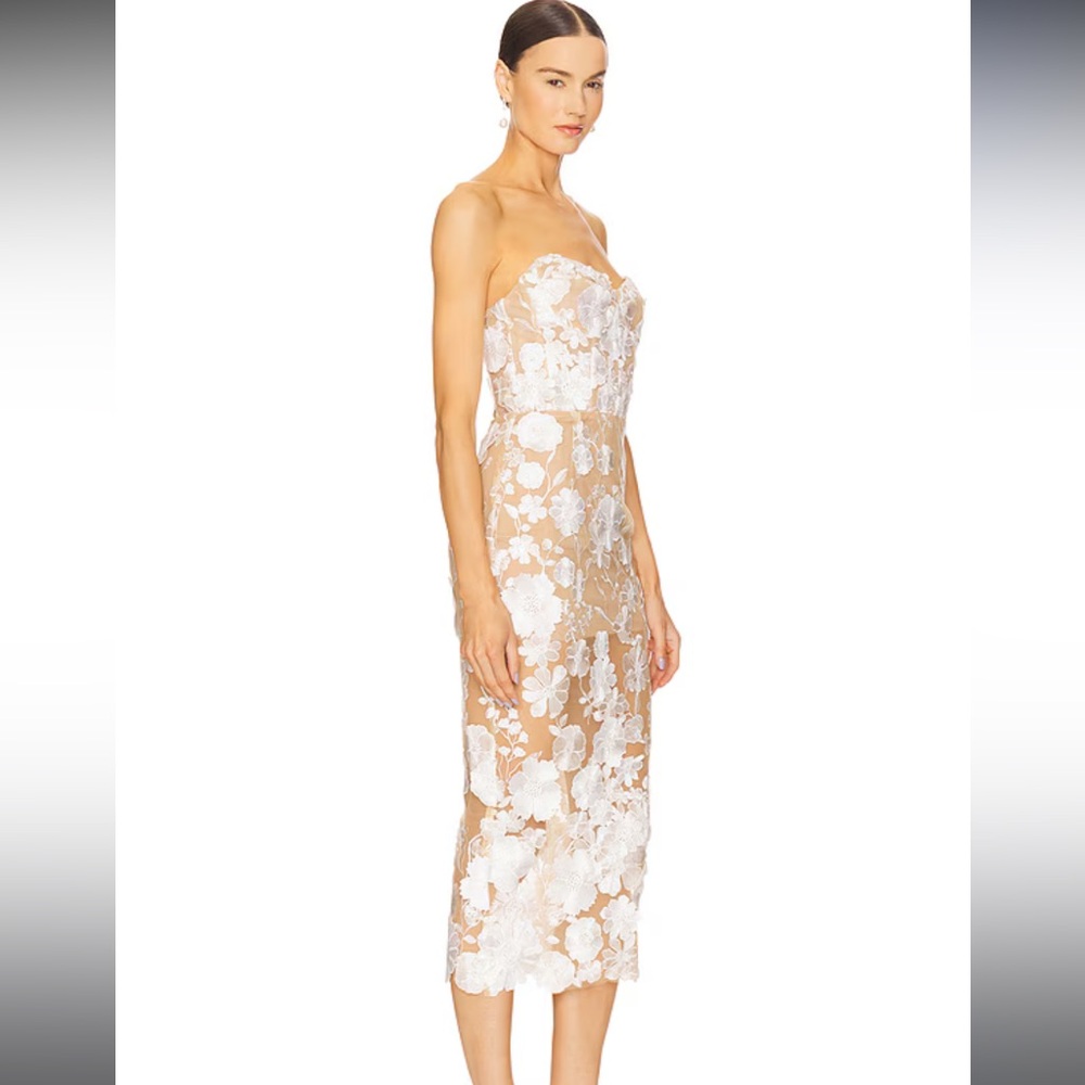 Bronx and Banco Strapless White Floral jasmine Dress in XS - Picture 2 of 6